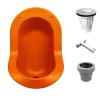 Urinoir sans eau encastrable Ti'Pi avec kit valve parachute et manchon droit - Polyéthylène - Orange