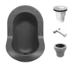 Urinoir sans eau encastrable Ti'Pi avec kit valve parachute et manchon droit - Polyéthylène - Gris foncé