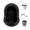 Urinoir sans eau encastrable Ti'Pi avec kit valve parachute et manchon droit - Polyéthylène - Noir