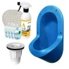 Urinoir sans eau encastrable TI'PI bleu + kit valve parachute + pack entretien