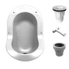 Urinoir sans eau encastrable Ti'Pi avec kit valve parachute et manchon droit - Polyéthylène - Blanc