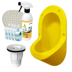 Urinoir sans eau encastrable TI'PI jaune + kit valve parachute + pack entretien