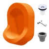 Urinoir sans eau mural Ti'Pi avec kit valve et manchon droit - Polyéthylène - Orange