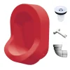 Urinoir sans eau mural Ti'Pi avec kit valve et manchon droit - Polyéthylène - Rouge