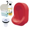 Urinoir sans eau mural TI'PI rouge + kit valve bec de canard + pack entretien