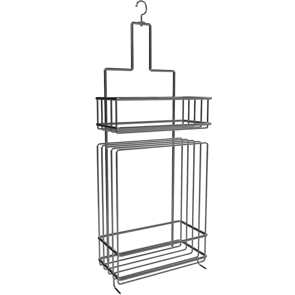 Valet Etagères de douche Chrome 2 Paniers - 20x10x50 cm - LOU