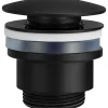 Valve de vidange clickclack en laiton noir mat compatible lavabos et bidets montage rapide