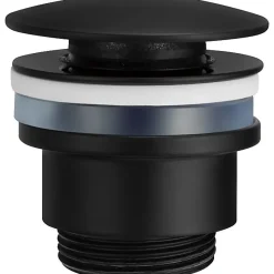 Valve de vidange clickclack en laiton noir mat compatible lavabos et bidets montage rapide