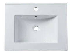 Vasque à encastrer blanche rectangle en céramique - 61 x 46,5 cm - MOTIAC
