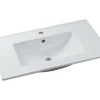 Vasque à encastrer blanche rectangle en céramique - 101 x 46,5 cm - MOTIAC
