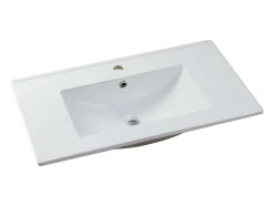 Vasque à encastrer blanche rectangle en céramique - 81 x 46,5 cm - MOTIAC