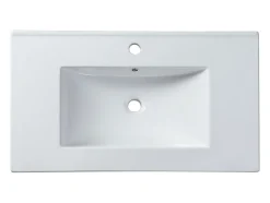 Vasque à encastrer blanche rectangle en céramique - 81 x 46,5 cm - MOTIAC