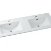 Vasque à encastrer blanche rectangle en céramique - 122 x 46,5 cm - MOTIAC