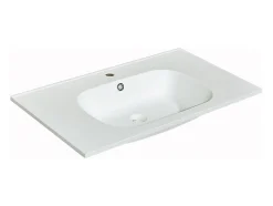 Vasque à encastrer en résine effet pierre - Blanc - L80 x l46 cm - OKIWA