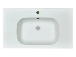Vasque à encastrer en résine effet pierre - Blanc - L80 x l46 cm - OKIWA