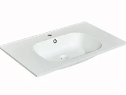 Vasque à encastrer en résine effet pierre - Blanc - L80 x l46 cm - OKIWA