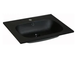 Vasque à encastrer en résine effet pierre - Noir - L60 x l46 cm - OKIWA