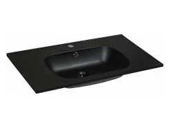Vasque à encastrer en résine effet pierre - Noir - L80 x l46 cm - OKIWA