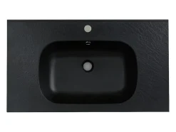 Vasque à encastrer en résine effet pierre - Noir - L80 x l46 cm - OKIWA