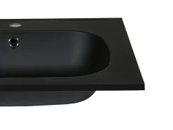 Vasque à encastrer en résine effet pierre - Noir - L80 x l46 cm - OKIWA