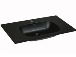 Vasque à encastrer en résine effet pierre - Noir - L80 x l46 cm - OKIWA