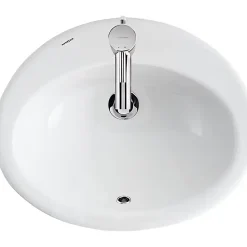 Vasque à encastrer par le dessus NF (conforme marchés publics) 55x44 hauteur 21,5cm céramique SANINDUSA PARIS blanche