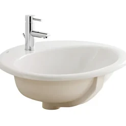 Vasque à encastrer par le dessus NF (conforme marchés publics) 55x44 hauteur 21,5cm céramique SANINDUSA PARIS blanche