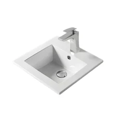 Vasque à encastrer rectangulaire - 41,5 x 41,5 cm - Blanc brillant - VELIA