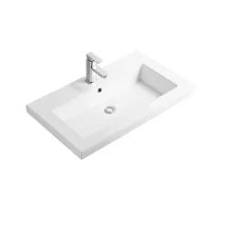 Vasque à encastrer rectangulaire - 60 x 46 cm - Blanc brillant - LIVO