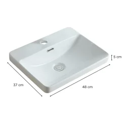 Vasque à encastrer rectangulaire LEA 48x37 + robinet + bonde