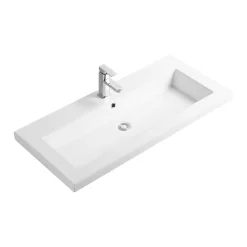 Vasque à encastrer rectangulaire - 100 x 46 cm - Blanc brillant - LIVO