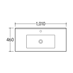 Vasque à encastrer rectangulaire - 100 x 46 cm - Blanc brillant - LIVO
