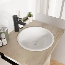 Vasque à encastrer ronde céramique blanc Oasis