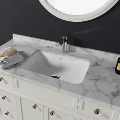 Vasque à encastrer sous plan 55 cm en céramique blanche - Taormine