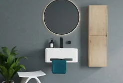 Vasque / Lavabo mural rectangulaire Fonte minérale 50x31x20cm Blanc mat, sans bonde ni cache - NT8558