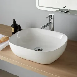 Vasque à poser 49.5 cm blanc brillant - Manille