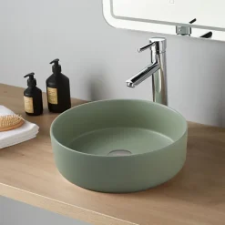 Vasque à poser Andria 37cm - Vert mat - Rebords fins