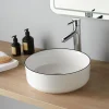 Vasque à poser avec liseré noir - 36cm- Adina