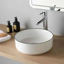 Vasque à poser avec liseré noir - 36cm- Adina