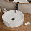 Vasque à poser cannelée BEYOND 40cm Blanc Mat