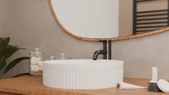 Vasque à poser cannelée BEYOND 40cm Blanc Mat