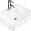 Vasque à poser carré, céramique 49x38x13 cm Blanc