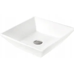 Vasque à poser carré, céramique 41x41x12 cm Blanc