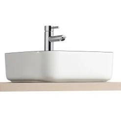 Vasque à poser carrée céramique blanc et noir Kala