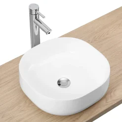 Vasque à poser carrée céramique blanc Ø37 x H.13 cm Homesight Loomy