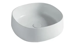 Vasque à poser carrée céramique blanc Ø37 x H.13 cm Homesight Loomy