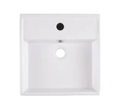 Vasque à poser carrée céramique blanche GoodHome Hendra