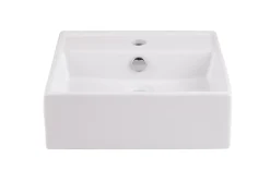 Vasque à poser carrée céramique blanche GoodHome Hendra
