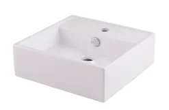 Vasque à poser carrée céramique blanche GoodHome Hendra