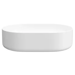 Vasque à poser en céramique l.48 x H.12,5 x P.30 cm, blanc brillant, GoodHome Levanna